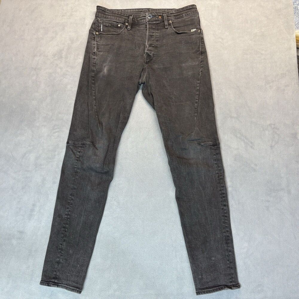 G-Star RAW Jeans Mens Size 32x32 Black SCUTAR 3D‎ Slim Tapered Stretch Denim